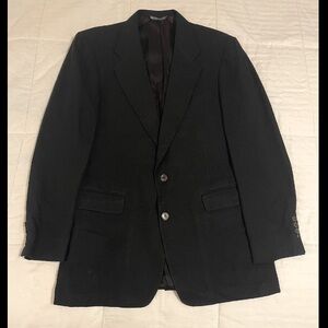 Ross & Cromarty Size 40L Black 100% Textured Silk Yarn Blazer Jacket Coat USA